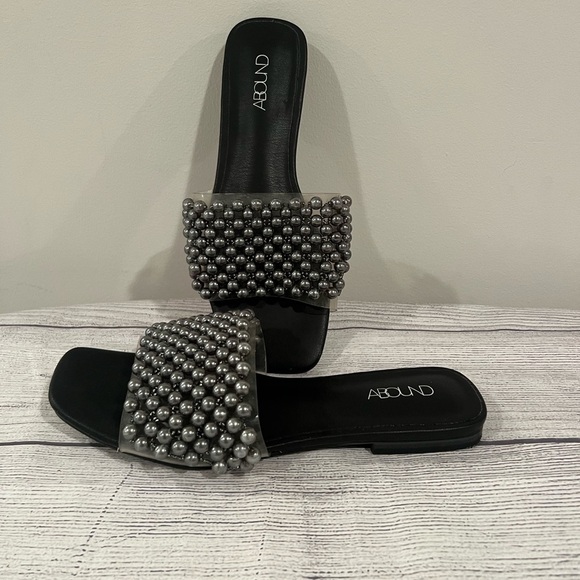Abound Black Pearl Embellished Women's Sandals/size 6M - Picture 7 of 12